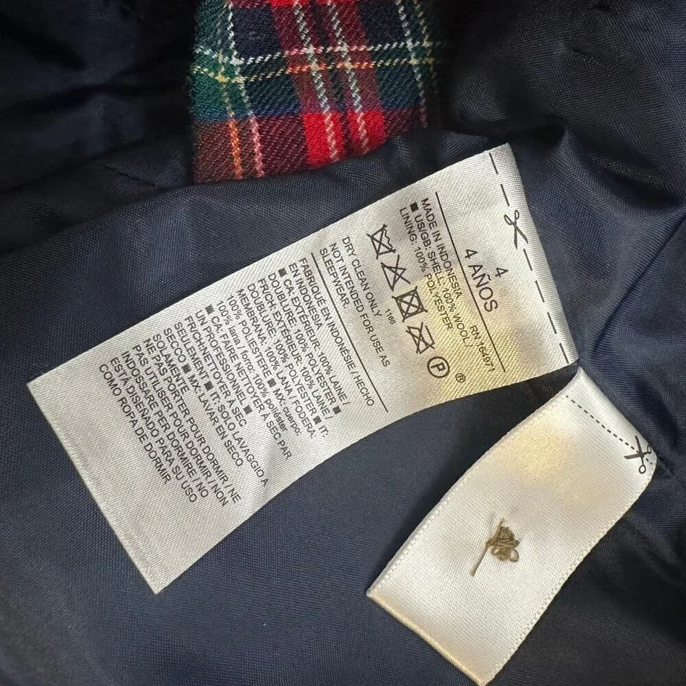 Janie and Jack plaid wool flannel Vest